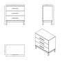 Hanah Home Cómoda de Madera y Roble Blanco